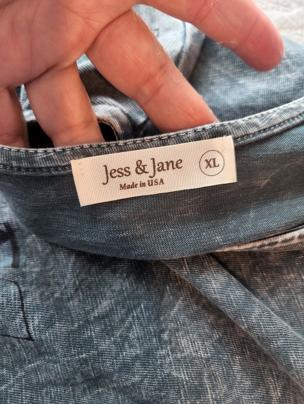 Jess & Jane Washed Charcoal Graphic Scoop-Neck Women’s Sweatshirt - Picture 9 of 10